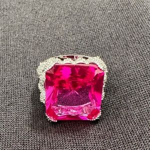 CHARLES WINSTON Sterling Silver Red CZ Ring